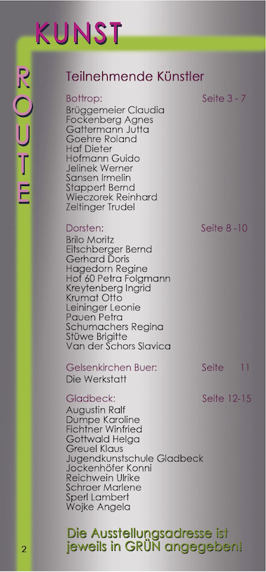 Austellung Dorstener Kulturroute 2009 Flyer Seite 2 - fehlt