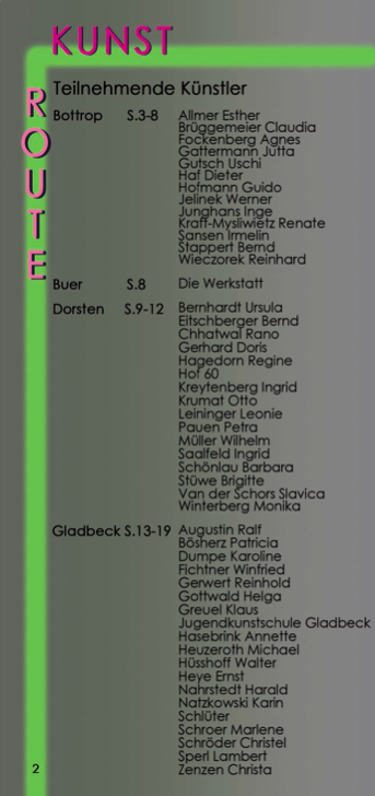 Austellung Dorstener Kulturroute 2010 Flyer Seite 2 - fehlt