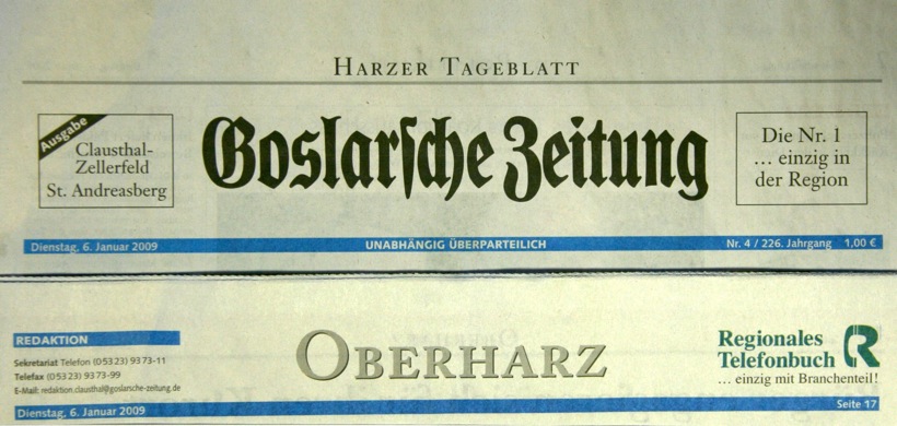 Goslarer Zeitung Titel - fehlt