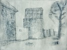 ‘Alte Stadtmauer’, Kaltnadelradierung, 15 cm * 20 cm, Dorsten, 2011, Auflage 30